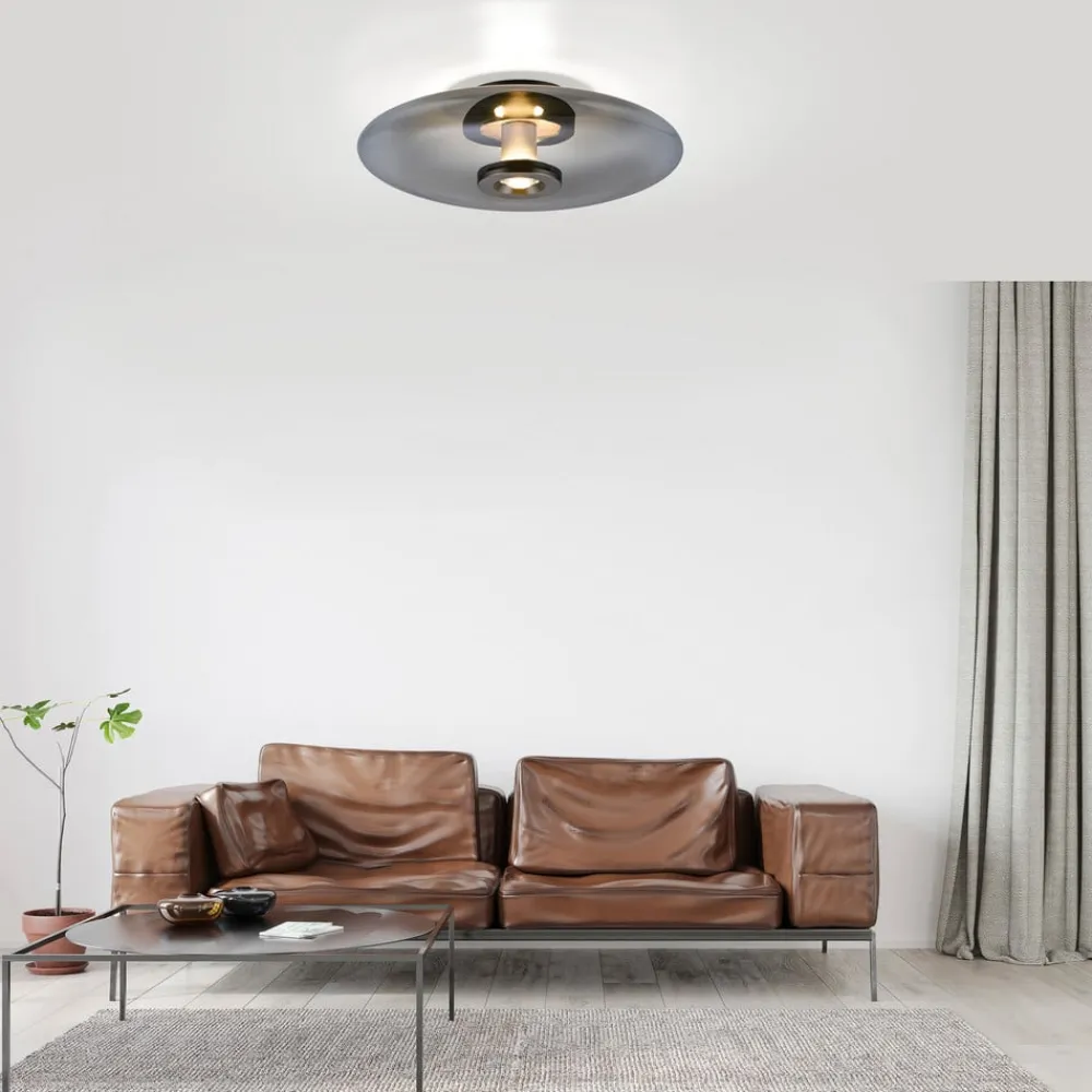 PURE Loftlamper > Vitrum LED loftlampe, grå, glas/aluminium, Ø 45 cm