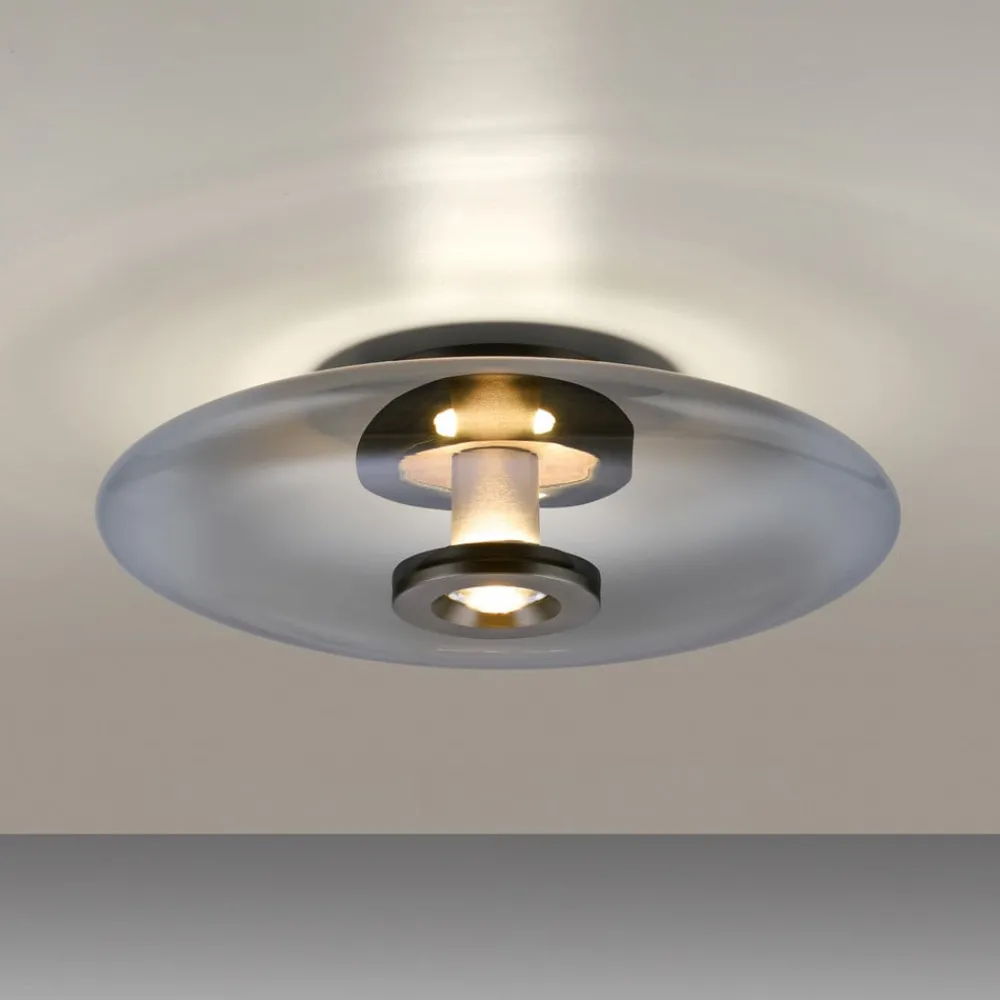 PURE Loftlamper > Vitrum LED loftlampe, grå, glas/aluminium, Ø 45 cm