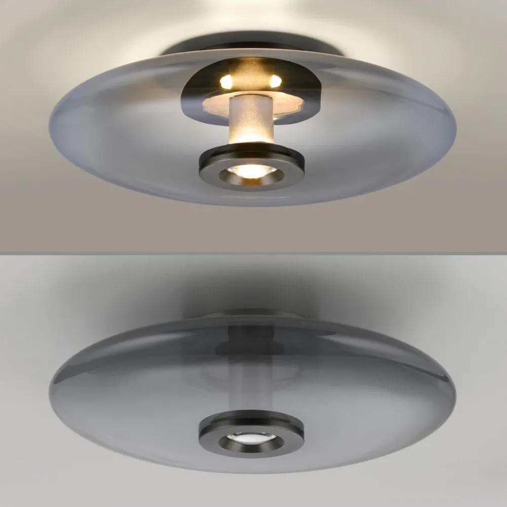 PURE Loftlamper > Vitrum LED loftlampe, grå, glas/aluminium, Ø 45 cm