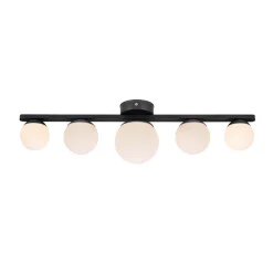 Markslöjd Loftlamper > Puro loftlampe til bad, sort, 5 lyskilder, glas