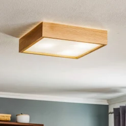 TEMAR LIGHTING Loftlamper > Quatro DR loftlampe med træramme, 38,5 cm