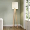 Gang|Gulvlamper ^ Quitani gulvlampe Nida, træramme, hvid skærm