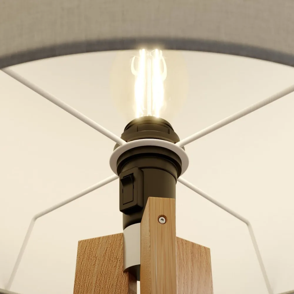 Gang|Gulvlamper ^ Quitani gulvlampe Nida, træramme, hvid skærm
