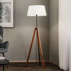 Gulvlamper ^ Quitani gulvlampe Reba, stativ, chintz hvid