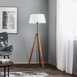 Gulvlamper ^ Quitani gulvlampe Reba, stativ, chintz hvid