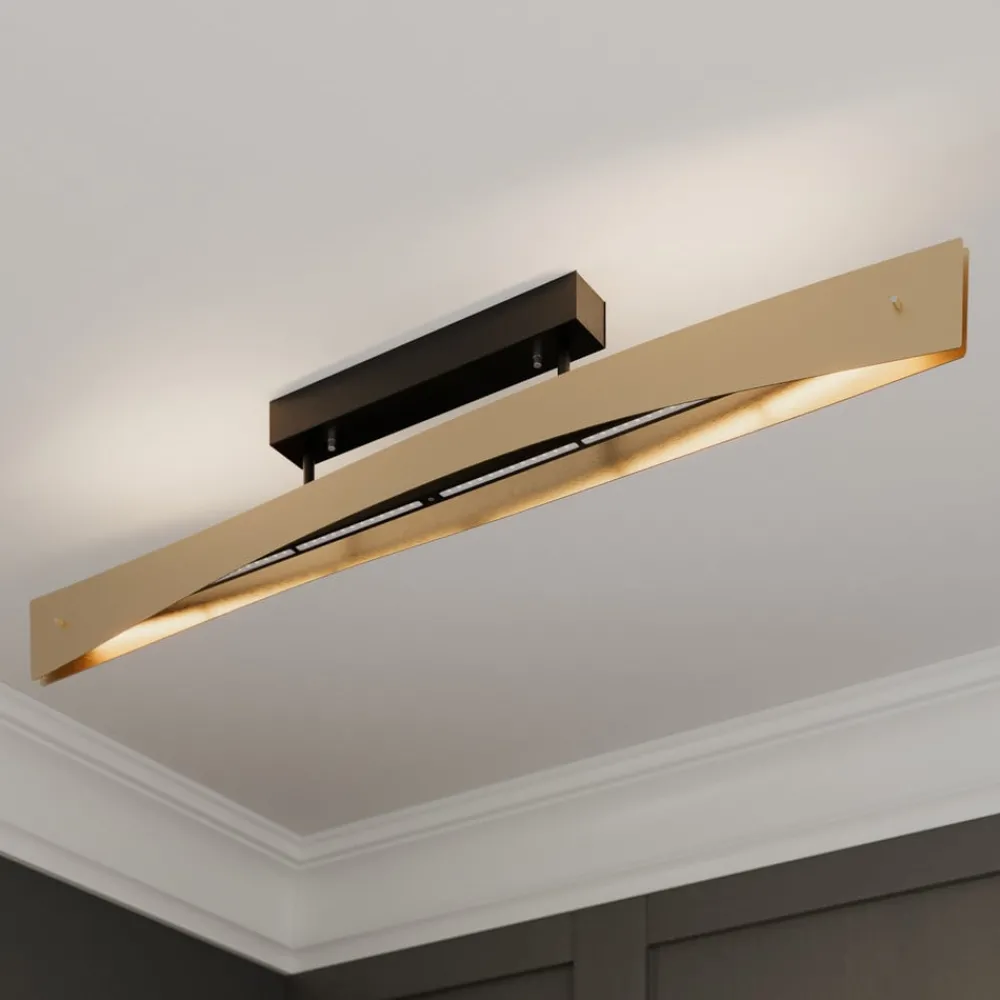 Quitani Loftlamper > LED-loftslampe Lian, messing, sort