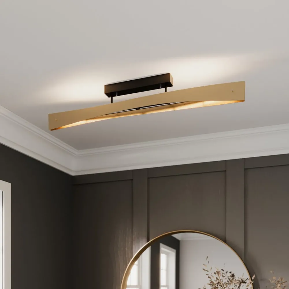 Quitani Loftlamper > LED-loftslampe Lian, messing, sort