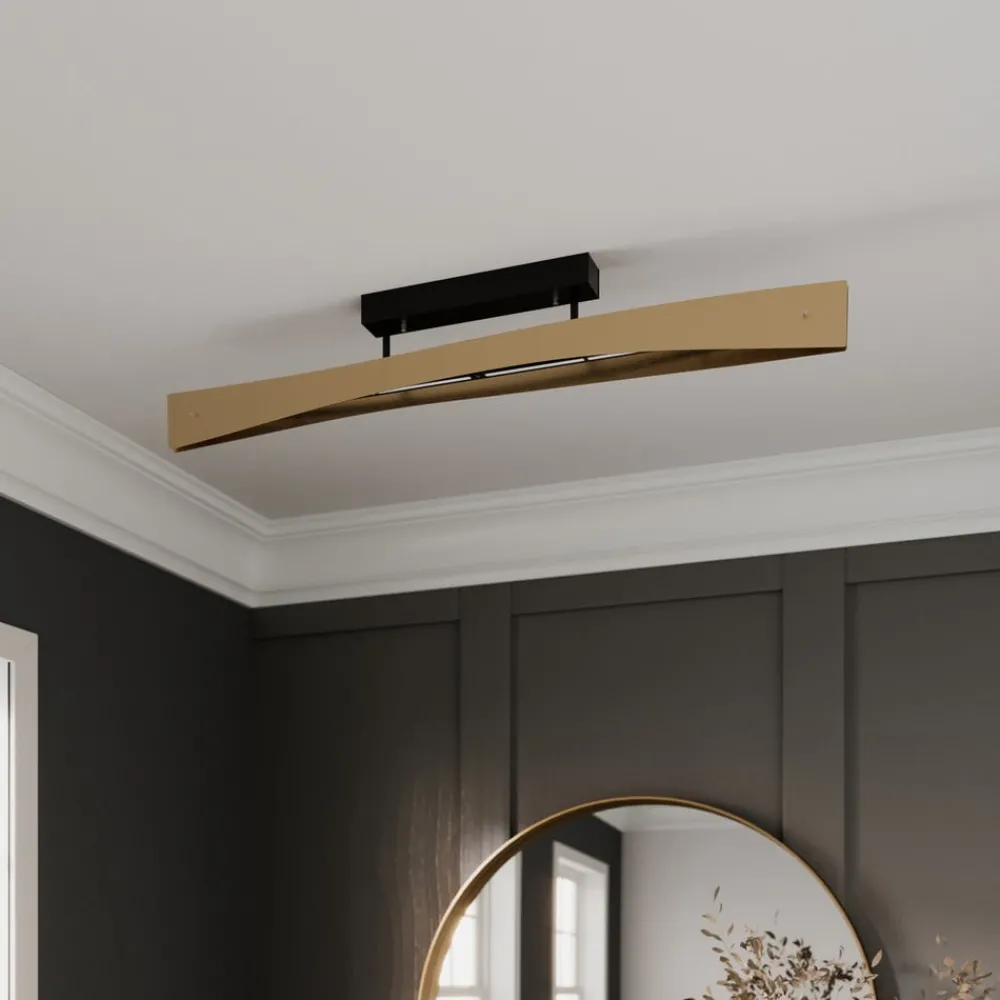 Quitani Loftlamper > LED-loftslampe Lian, messing, sort