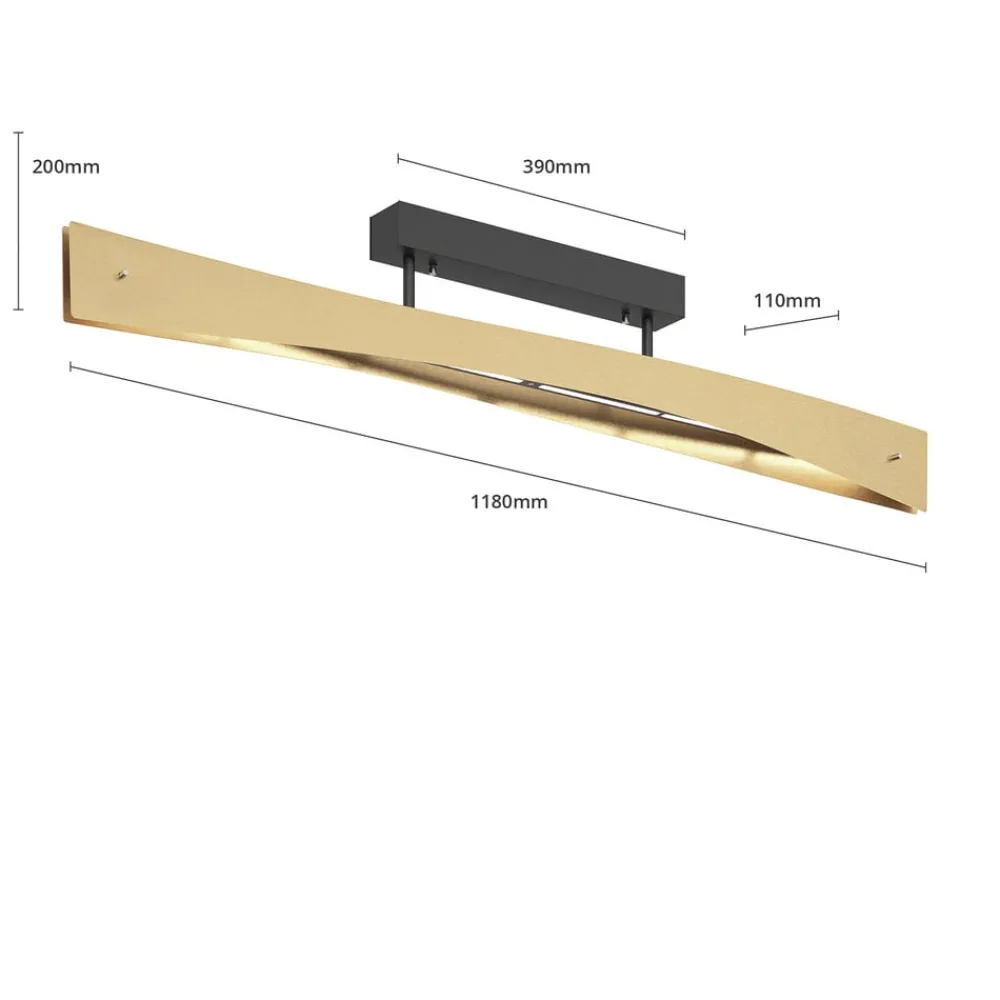 Quitani Loftlamper > LED-loftslampe Lian, messing, sort