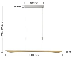 Pendellamper|Pendellamper ^ Quitani LED-pendellampe Hiba, eg natur, længde 148 cm