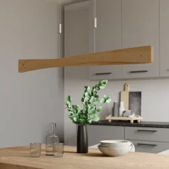 Pendellamper|Pendellamper ^ Quitani LED-pendel Lian, egetræ