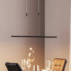 Pendellamper ^ Quitani LED-pendel Tolu, sort, længde 118 cm