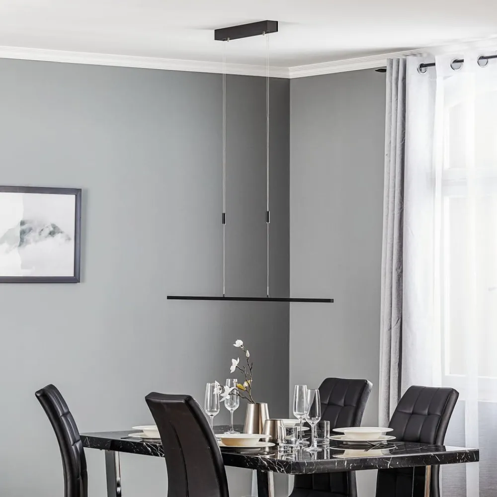 Pendellamper ^ Quitani LED-pendel Tolu, sort, længde 118 cm