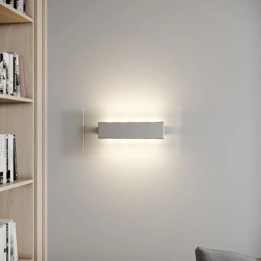 Quitani Væglamper > LED-væglampe Lole, aluminium, 59 x 29 cm, glas