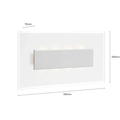 Quitani Væglamper > LED-væglampe Lole, aluminium, 59 x 29 cm, glas