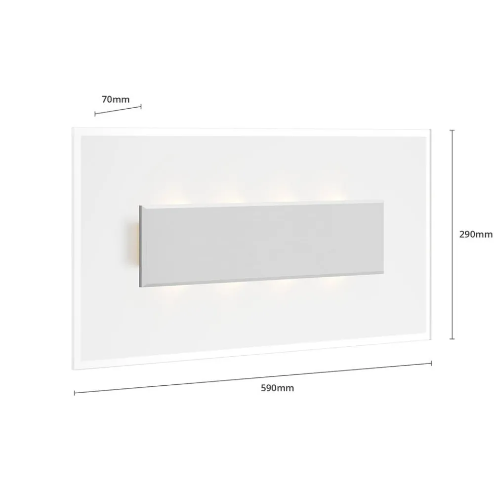 Quitani Væglamper > LED-væglampe Lole, aluminium, 59 x 29 cm, glas