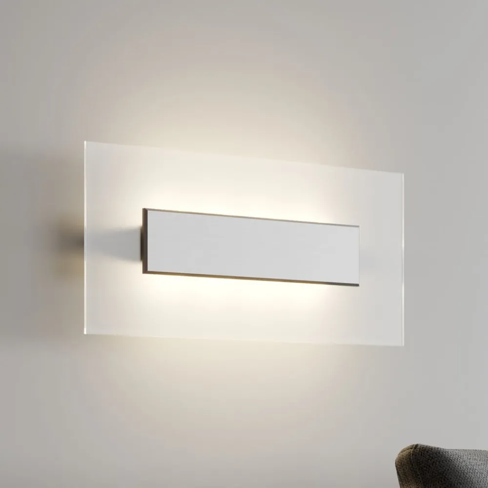 Quitani Væglamper > LED-væglampe Lole, aluminium, 59 x 29 cm, glas