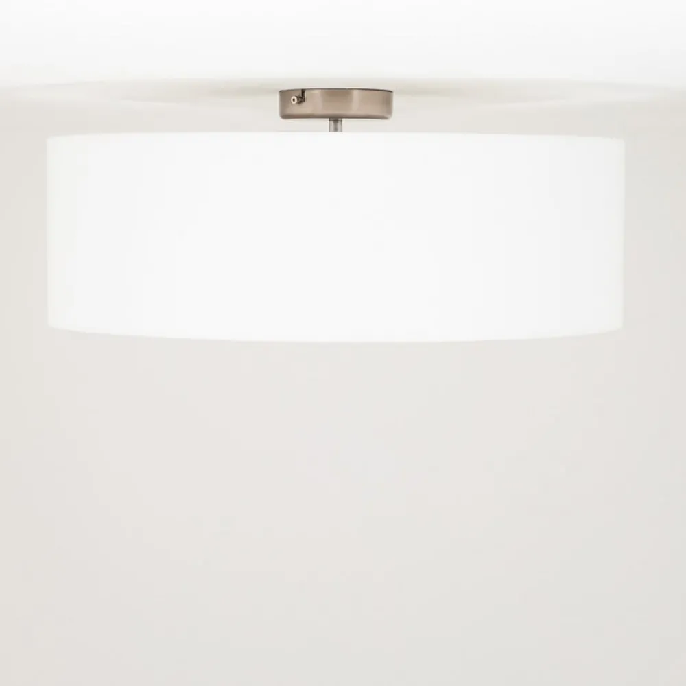Loftlamper ^ Quitani loftslampe Gala, Ø 50 cm, chintz, hvid, Ø 50 cm