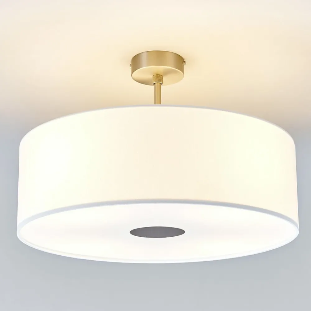 Quitani Loftlamper > -loftslampe Gala, Ø 50 cm, chintz-hvid