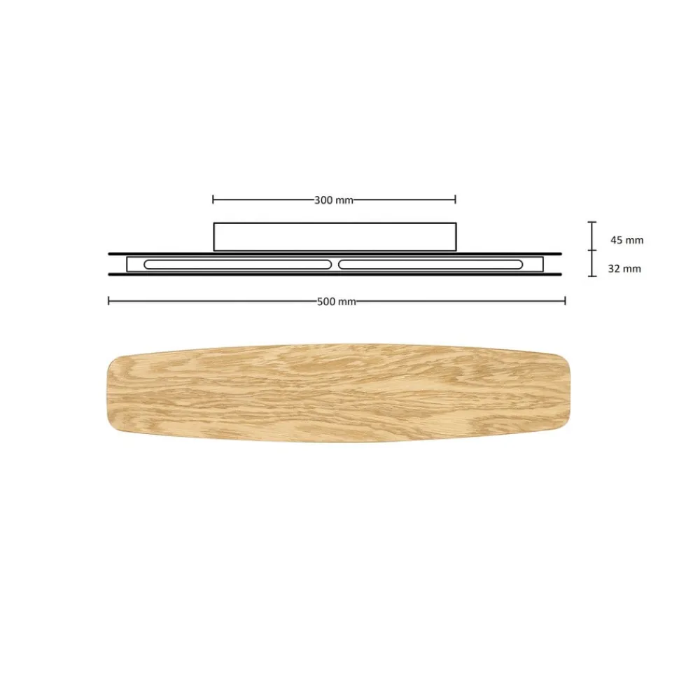 Væglamper|Væglamper ^ Quitani Persida LED-væglampe, 48 cm lang, eg, 2.700 K