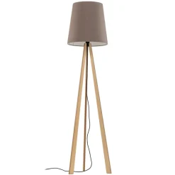 Quitani Gulvlamper|Gulvlamper > trebenet gulvlampe Jata, træ, filt, grå