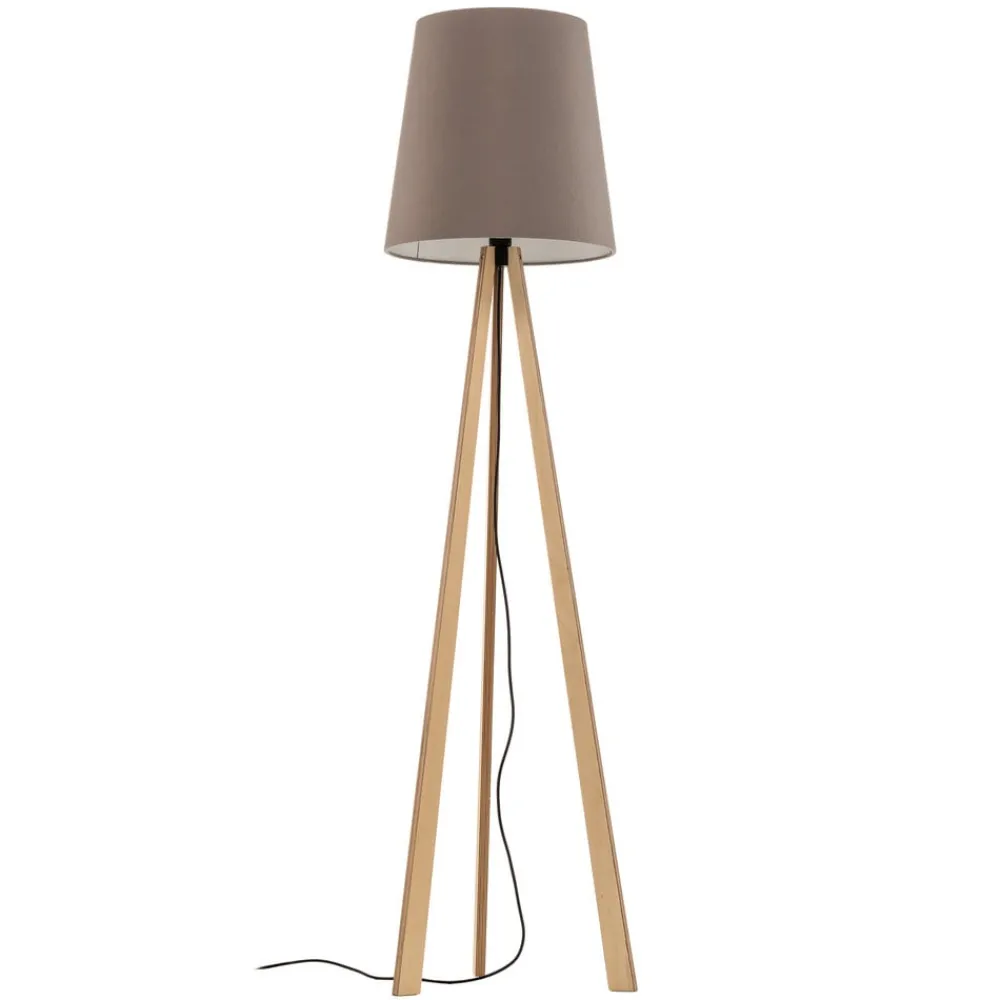 Quitani Gulvlamper|Gulvlamper > trebenet gulvlampe Jata, træ, filt, grå