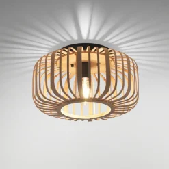 JUST LIGHT. GmbH Loftlamper > Racoon loftlampe af træ, tykke stivere, Ø 42cm