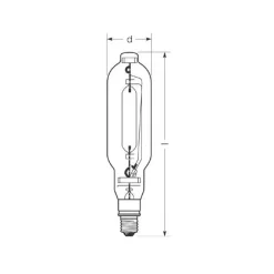 Radium Metal-Damppærer > Halogen-metaldamppære E40 2000W HRI-T NSC klar