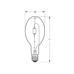 Radium Metal-Damppærer > Halogen-metaldamppære E40 1000W HRI-E NSC/C klar