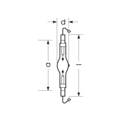 Metal-Damppærer ^ Radium Halogen-metaldamppære K12s 1950W HRI-TS D/S klar