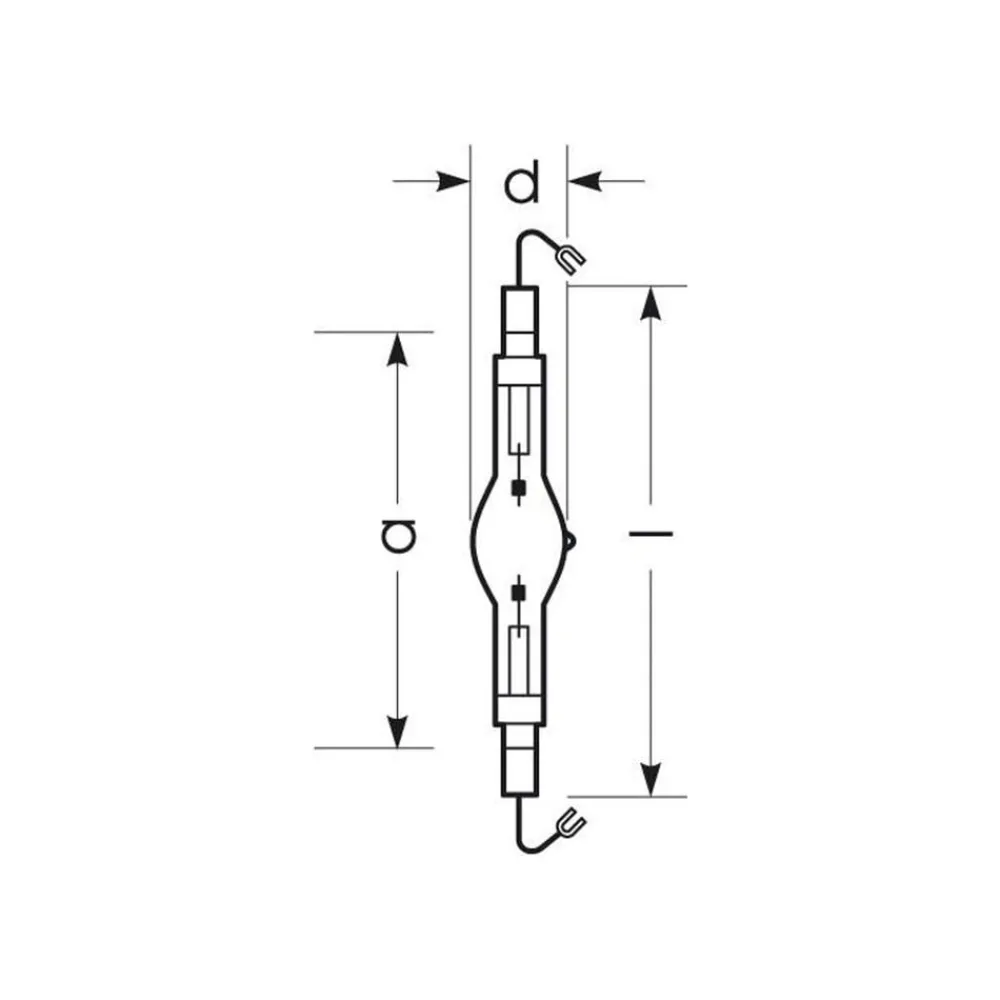 Metal-Damppærer ^ Radium Halogen-metaldamppære K12s 1950W HRI-TS D/S klar