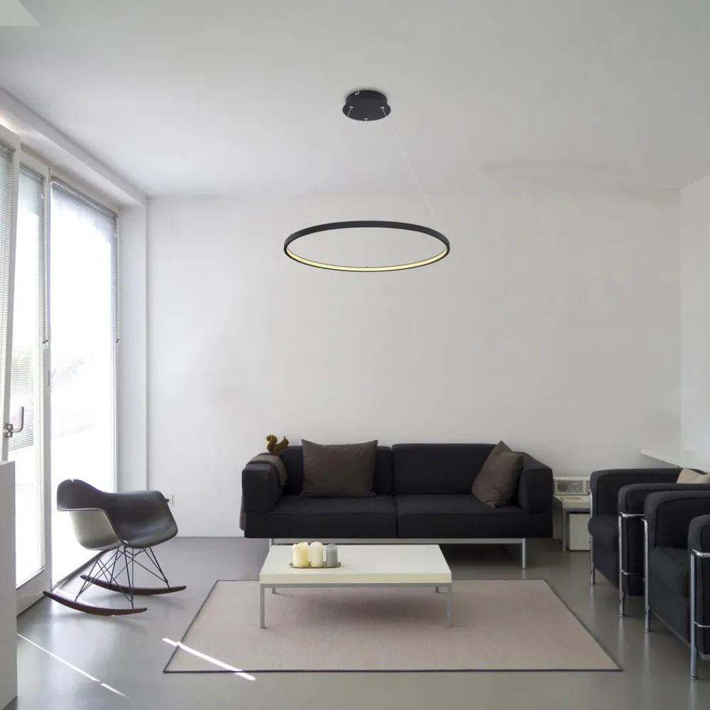 Globo Pendellamper > Ralph LED-hængelampe, 1 lyskilde, sort, Ø 60cm