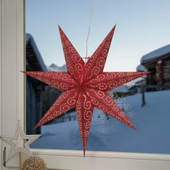 STAR TRADING Dekorationsbelysning|Julepynt > Rød papirstjerne "Antique"