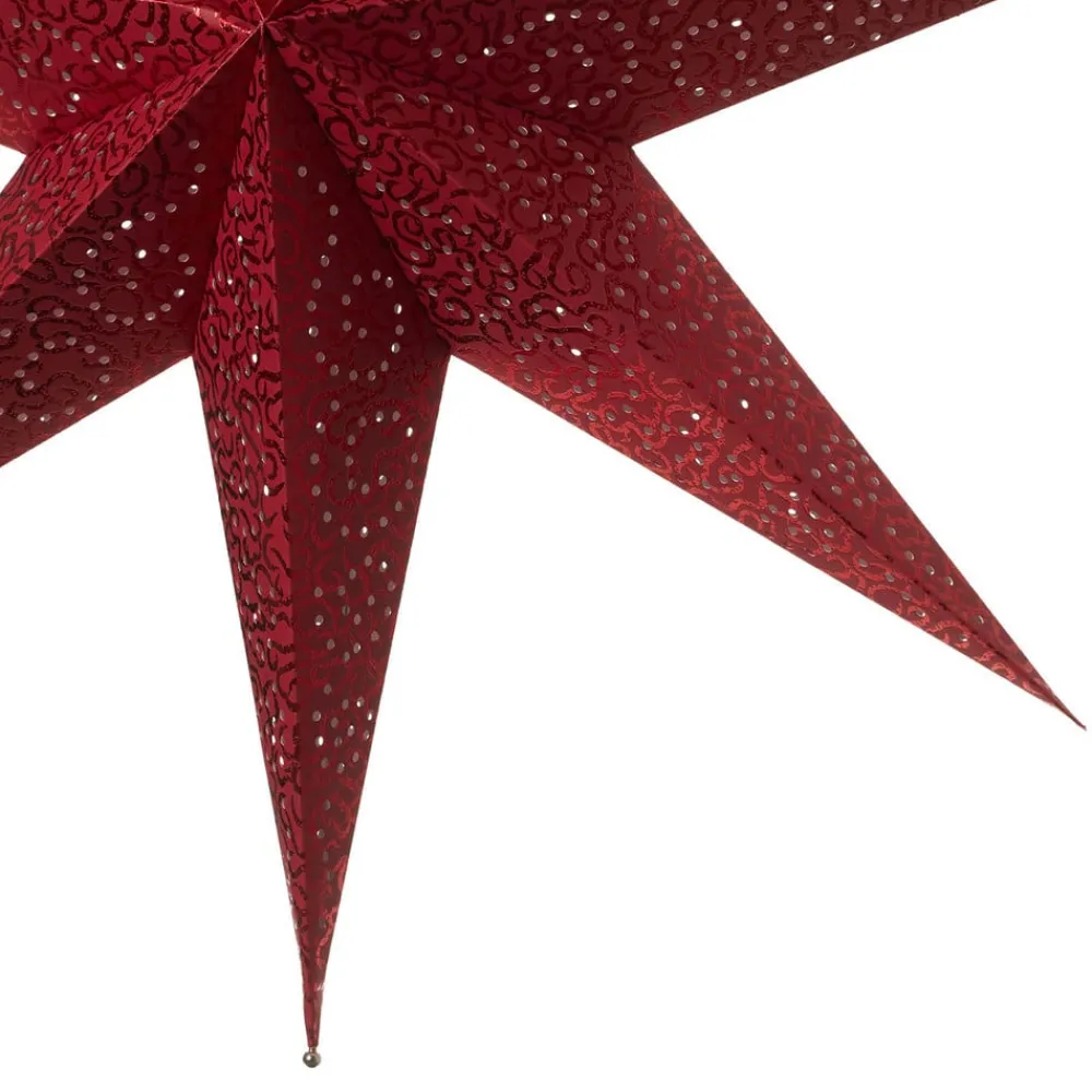 STAR TRADING Dekorationsbelysning|Julepynt > Rød papirstjerne "Antique"