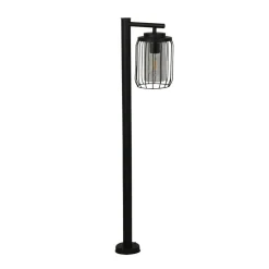 Gadebelysning ^ Searchlight Reed vejlampe, IP44, sort, højde 100 cm, metal