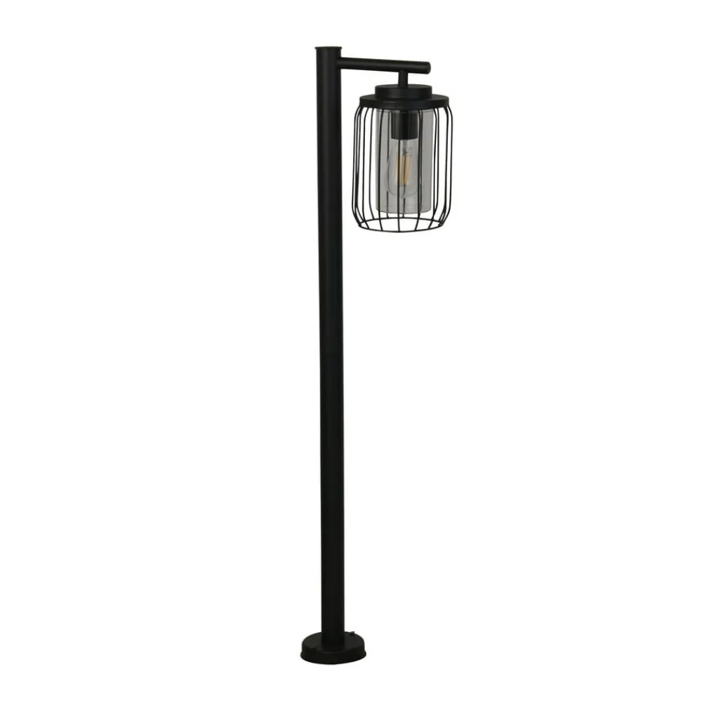 Gadebelysning ^ Searchlight Reed vejlampe, IP44, sort, højde 100 cm, metal