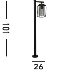Gadebelysning ^ Searchlight Reed vejlampe, IP44, sort, højde 100 cm, metal