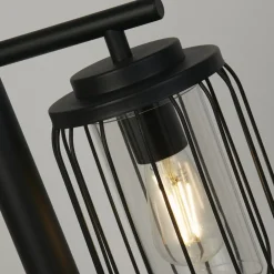 Gadebelysning ^ Searchlight Reed vejlampe, IP44, sort, højde 100 cm, metal