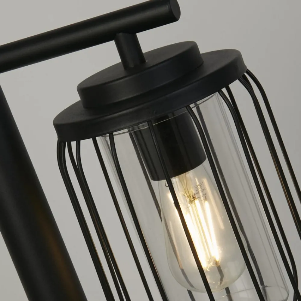 Gadebelysning ^ Searchlight Reed vejlampe, IP44, sort, højde 100 cm, metal
