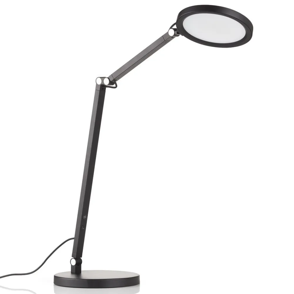 Fabas Luce Arbejdsrum/Kontor|Bordlamper > Regina LED-skrivebordslampe med dæmper, sort