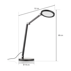 Fabas Luce Arbejdsrum/Kontor|Bordlamper > Regina LED-skrivebordslampe med dæmper, sort