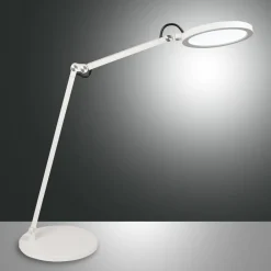 Arbejdsrum/Kontor|Bordlamper ^ Fabas Luce Regina LED-skrivebordslampe med dæmper, hvid