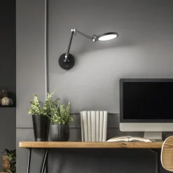 Fabas Luce Væglamper|Væglamper > Regina LED-væglampe, sort, CCT, dæmpbar, justerbar