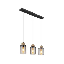 Globo Pendellamper|Pendellamper > Reid pendellampe, 3 lyskilder, sort/røg