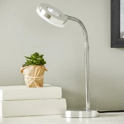 Reality Leuchten Arbejdsrum/Kontor|Bordlamper > Rennes LED-bordlampe, kromfarvet, højde 40 cm