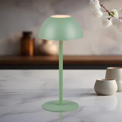 Reality Leuchten Dekorationsbelysning|Terrassebelysning > Ricardo LED genopladelig bordlampe, grøn, højde 30 cm, plast