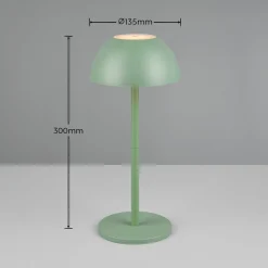 Reality Leuchten Dekorationsbelysning|Terrassebelysning > Ricardo LED genopladelig bordlampe, grøn, højde 30 cm, plast