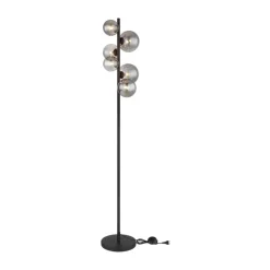 Globo Gulvlamper > Riha gulvlampe, højde 155 cm, sort/røgfarvet, 6 lyskilder.