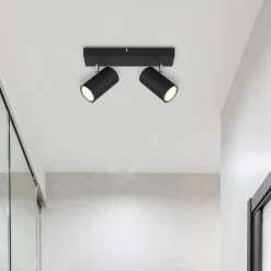 Globo Loftlamper|Spotlights > Robby loftspot, sort, længde 26 cm, 2-lys, metal