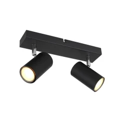 Globo Loftlamper|Spotlights > Robby loftspot, sort, længde 26 cm, 2-lys, metal
